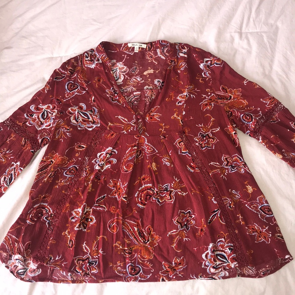 red floral boho top